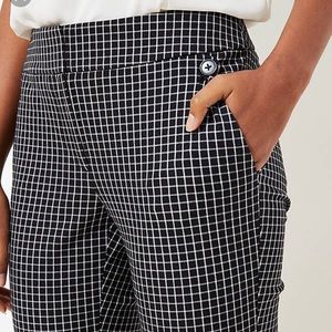 Loft Black and White Checked Pants